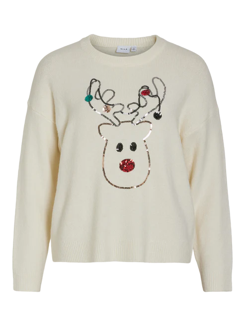VIHOLLY JUMPER CREAM High Neck Crew Neck V-Neck