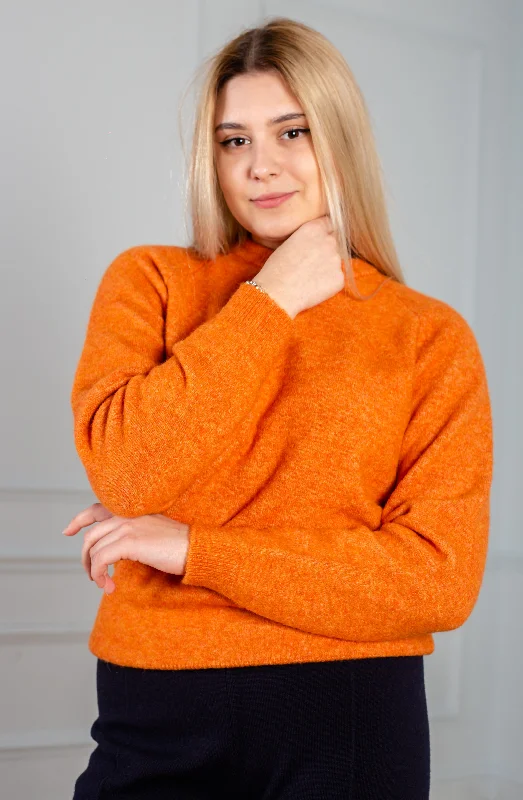 Women Knitted jumper ocher-yellow Handmade Hand-knitted Hand-woven