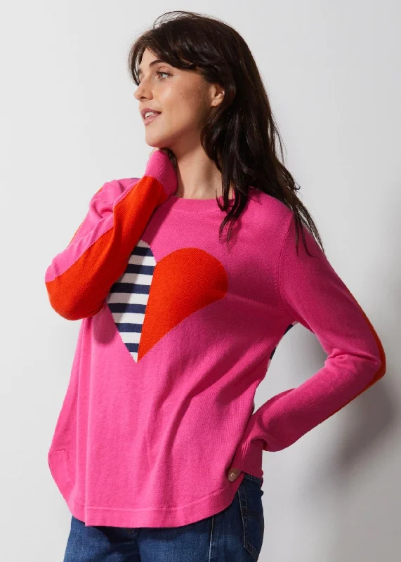 Zaket & Plover - Love Lineup Jumper - Pink Cable Knit Ribbed Knit Lace Knit