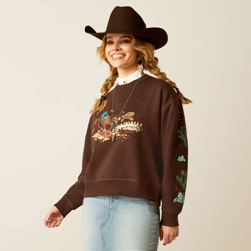Women's Riata Sweatshirt - Mole Hoodie with Sequins Glamorous Eye-catching