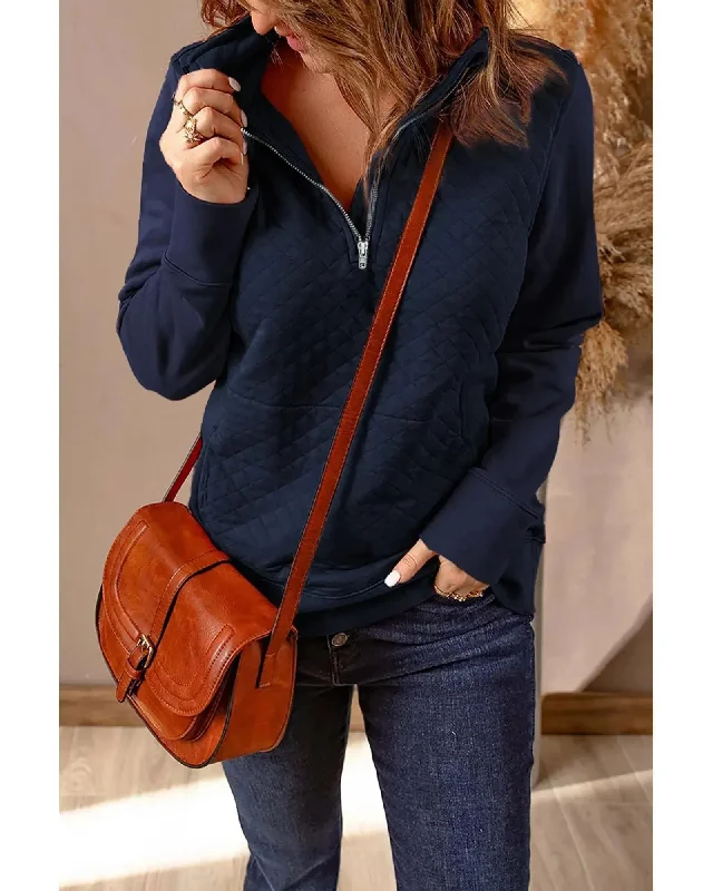 Azura Exchange Luxury Waffle Zip Up Sweatshirt - M Hoodie with Drawstring Waist Adjustable Fitted