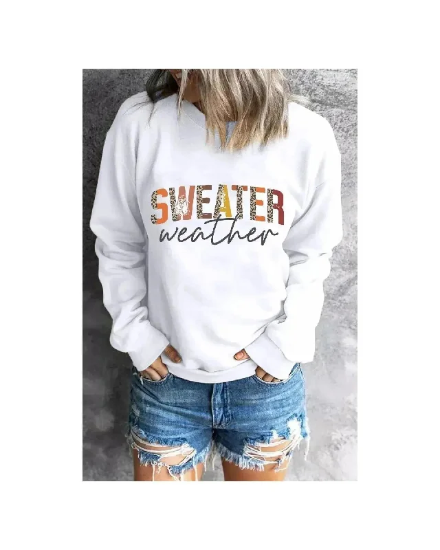 Azura Exchange Sweater Weather Monogram Sweatshirt - M Hoodie with High-Low Hem Asymmetrical Trendy