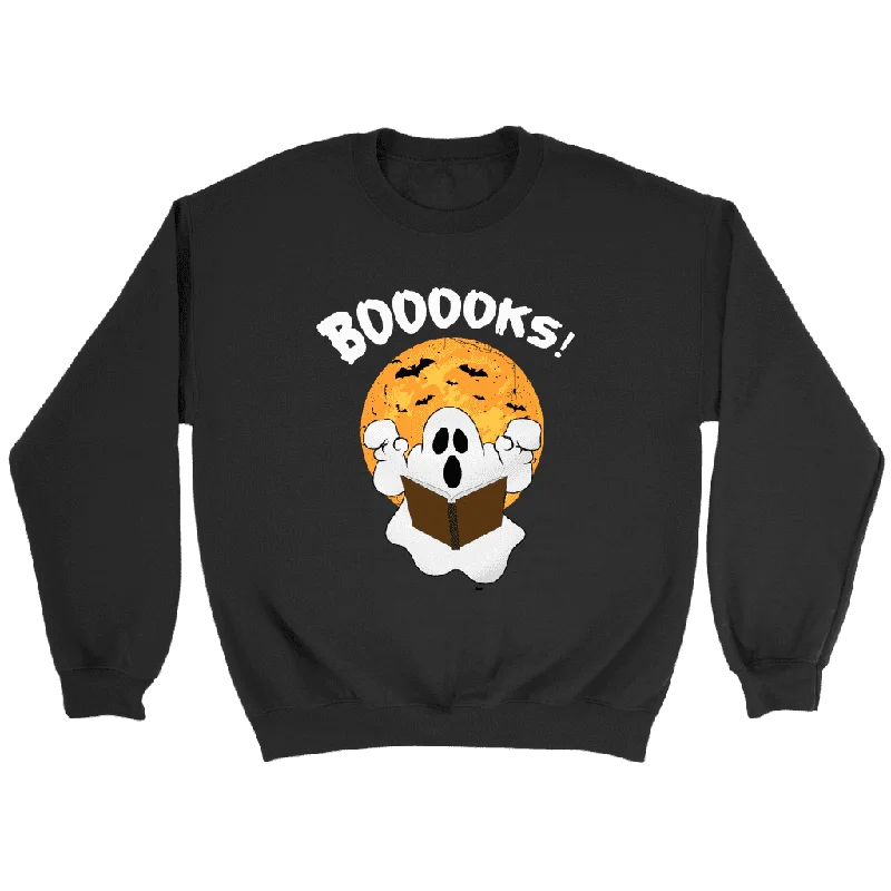 "BOOOOKS" Sweatshirt Hoodie with Gradient Ombre Colorful