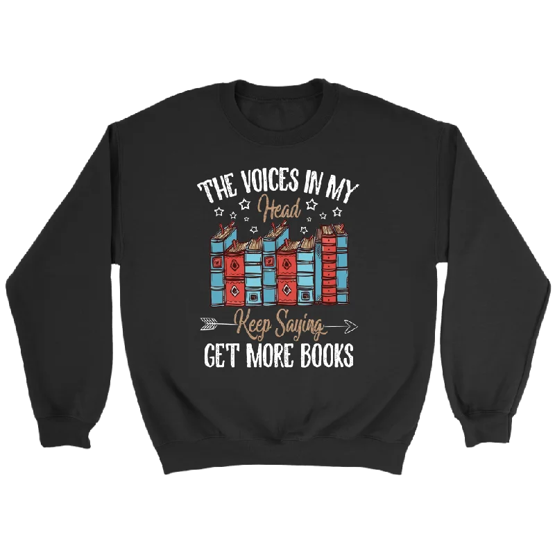 "Get More Books" Sweatshirt Hoodie with Hem Patch Decorative Personalized