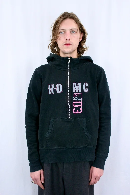 Harley Zip Neck Sweatshirt Hoodie with Relaxed Fit Easy Casual