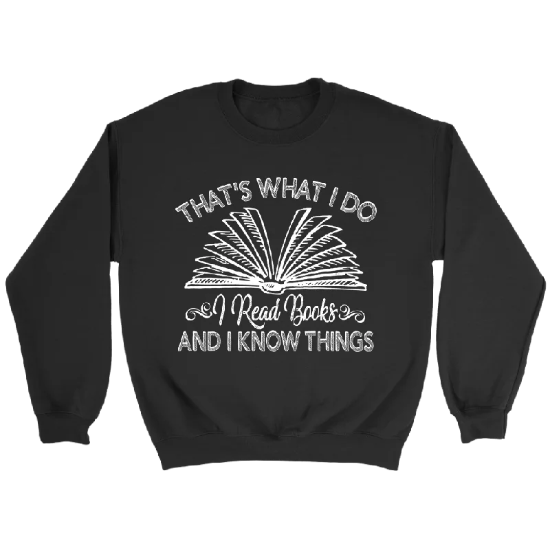 "I Read Books" Sweatshirt Hoodie with Hidden Zipper Minimalist Clean