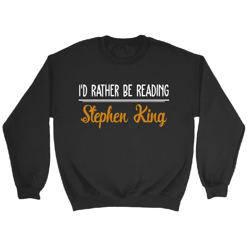 "I'd Rather Be Reading SK" Sweatshirt Hoodie with Drop Shoulder Relaxed Streetwear