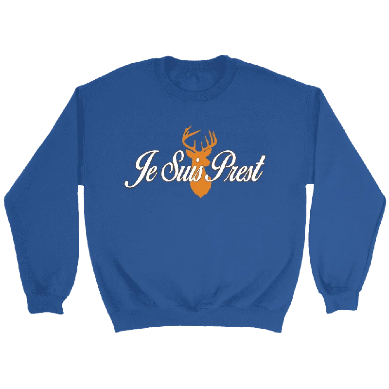 "Je Suis Prest" Sweatshirt Hoodie with Belted Waist Structured Tailored