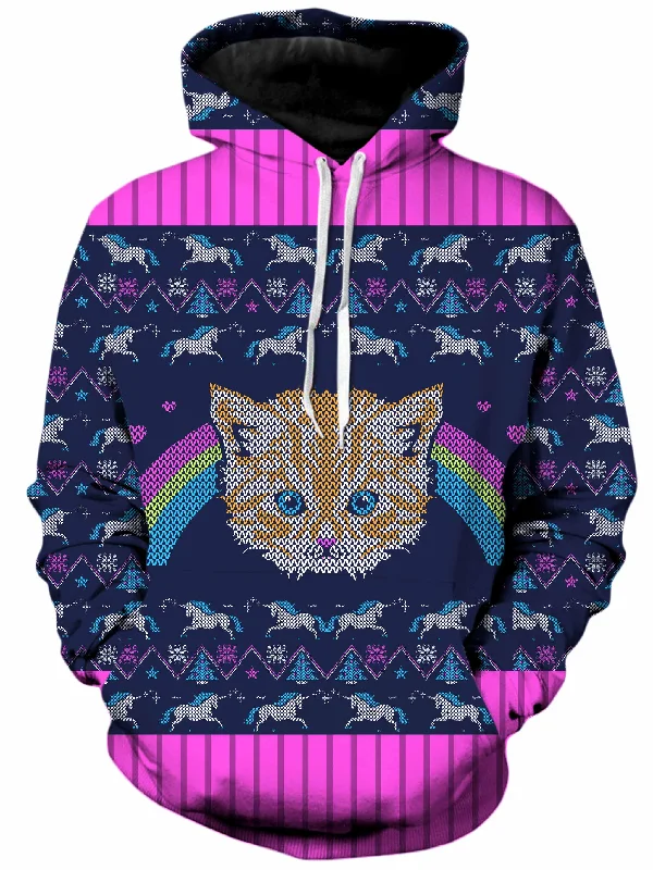 Kitty Land Unisex Hoodie Hoodie with Tie-Dye Psychedelic Retro