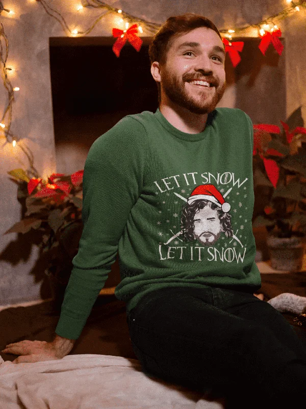 "Let It Snow" Sweatshirt Hoodie with Hood Adjustable Protection
