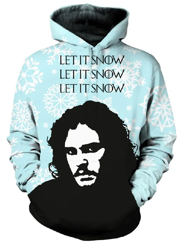 Let It Snow Unisex Hoodie Hoodie with Longline Fit Extended Stylish
