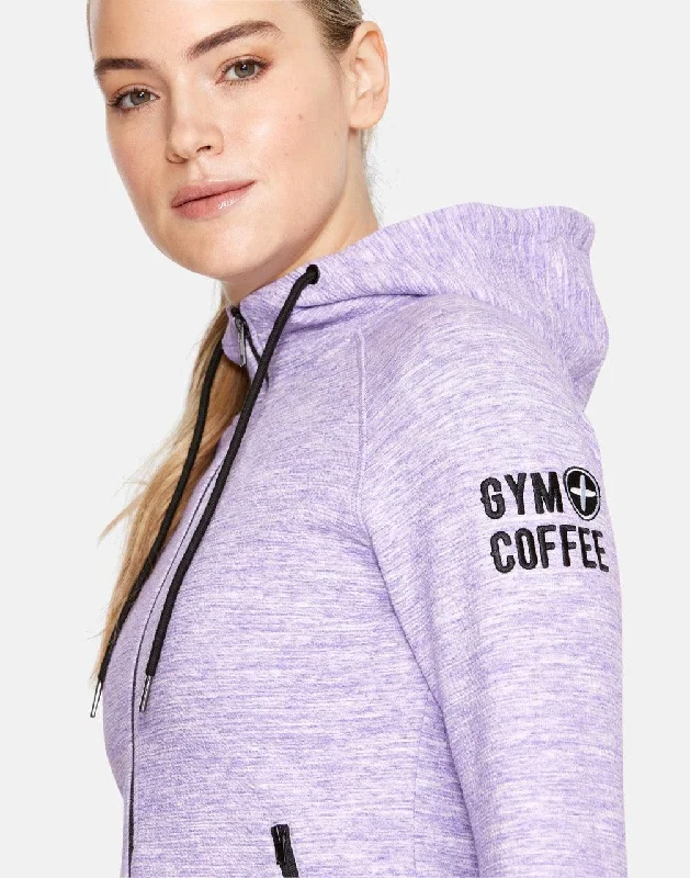 Lilac Fleck Zip Hoodie Hoodie with Slim Fit Tailored Modern