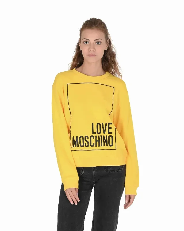 Love Moschino Cotton Sweatshirt with Inlay Detail - 42 EU Hoodie with Double Zipper Versatile Adjustable