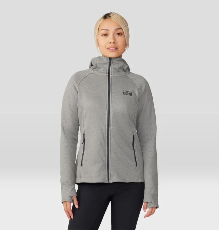 Women's Sendura Hoody - Foil Grey Heather Hoodie with Raw Hem Edgy Unfinished