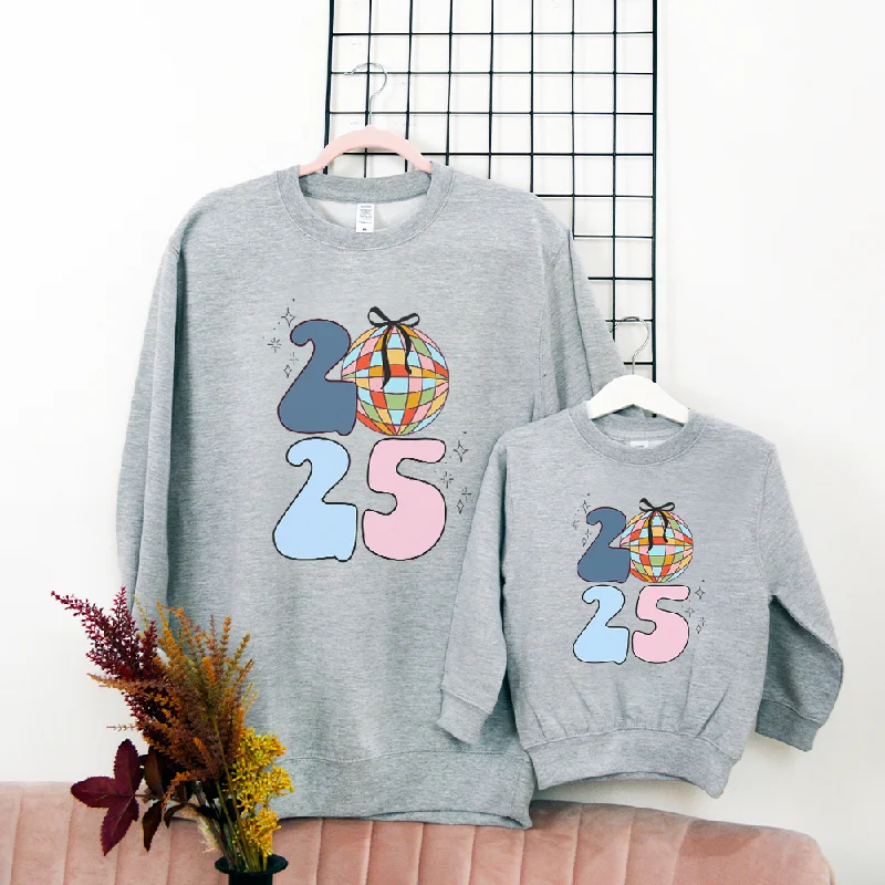 New Years 2025 Mum & Kid Matching Sweatshirts Hoodie with Embroidery Detailed Premium