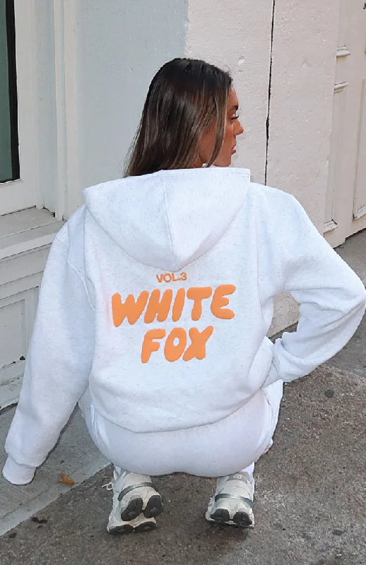 Offstage Hoodie Peach Fizz Hoodie with Frayed Bohemian Relaxed