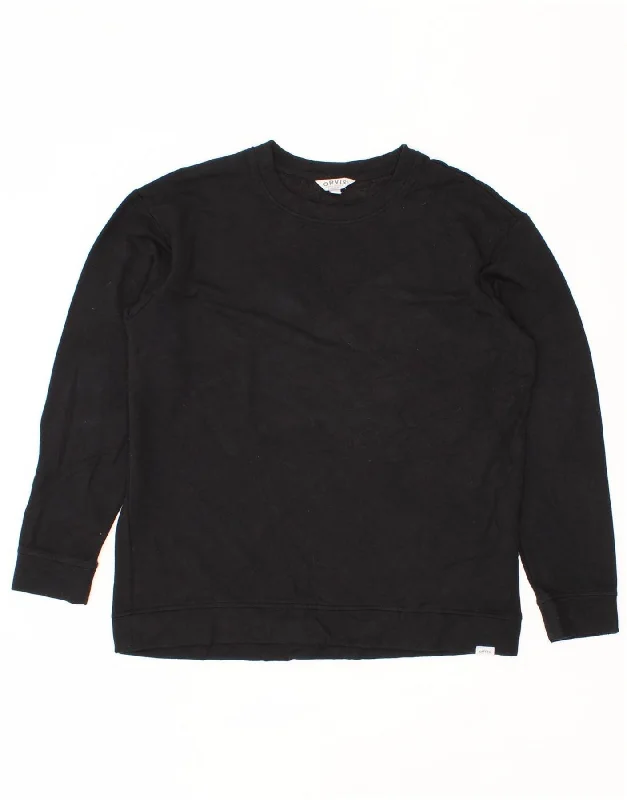 ORVIS Womens Sweatshirt Jumper UK 12 Medium Black Modal Hoodie with Slim Fit Tailored Modern