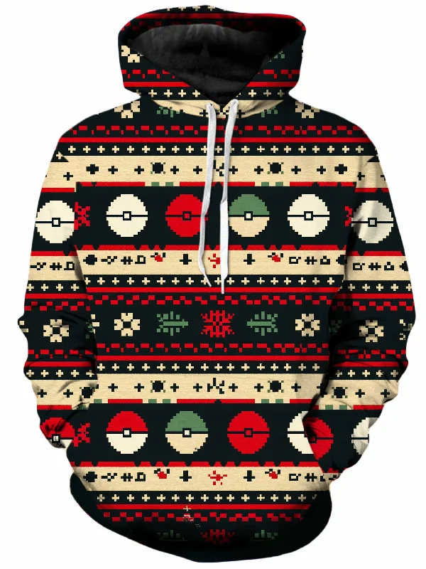 Poké Ball Blizzard Unisex Hoodie Hoodie with Metallic Shiny Futuristic