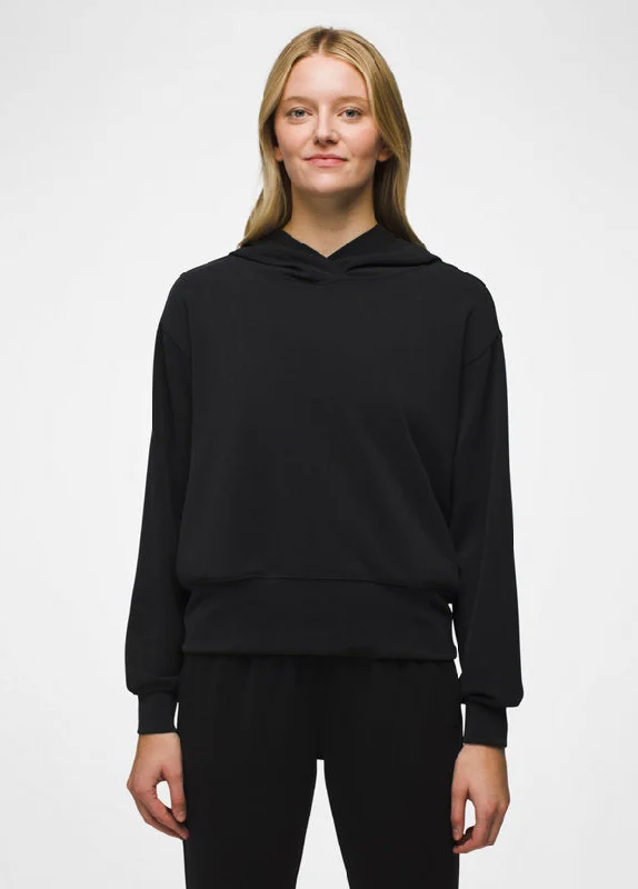 Women's Shea Hoodie - Black Hoodie with Turtle Neck Cozy Winter