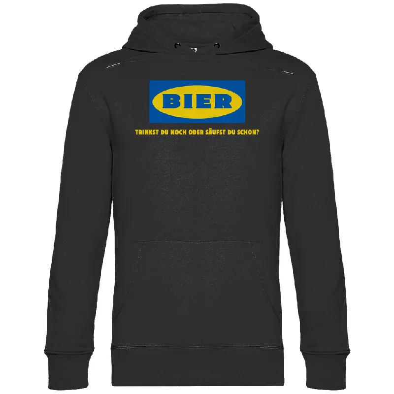 Premium Hoodie "BIER" Hoodie with Hem Fringe Bohemian Relaxed