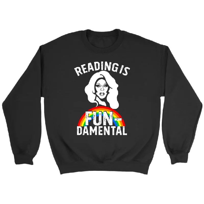 Rupaul"Reading Is Fundamental" Sweatshirt Hoodie with Zipper Placket Modern Functional