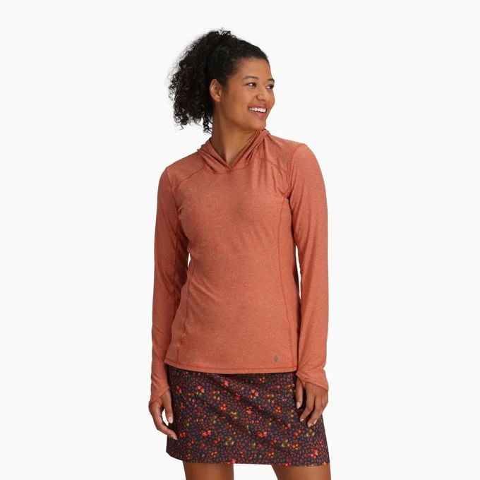 Women's Amp Lite Hoodie - Baked Clay Heather Hoodie with Fur Luxurious Winter