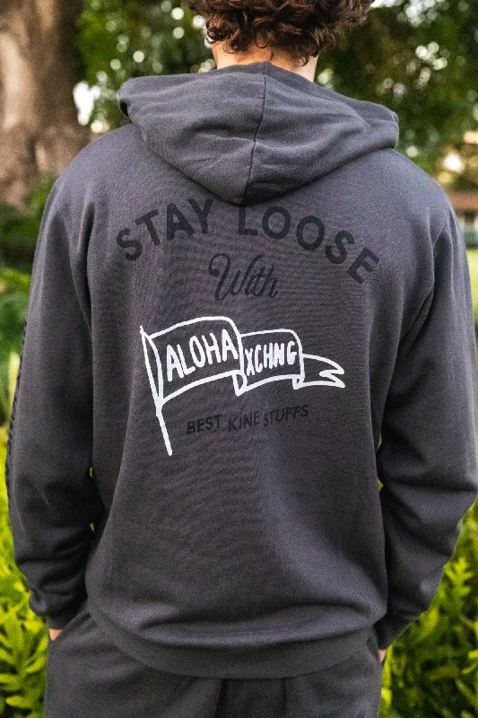 Stay Loose Unisex Zip Up Hoodie Hoodie with Print Artistic Unique