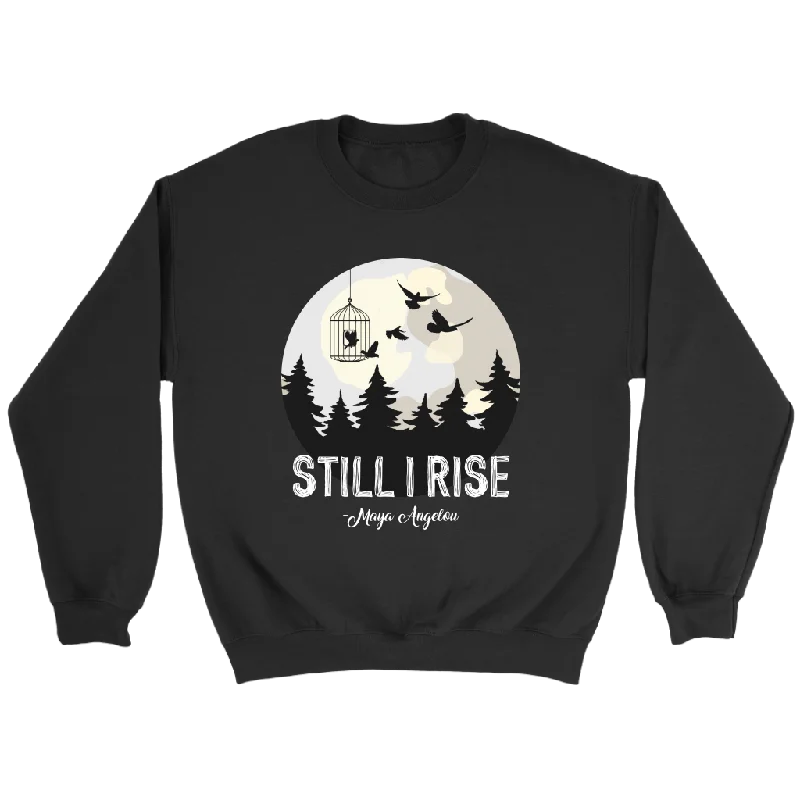 "Still I Rise" Sweatshirt Hoodie with Hem Contrast Bold Stylish