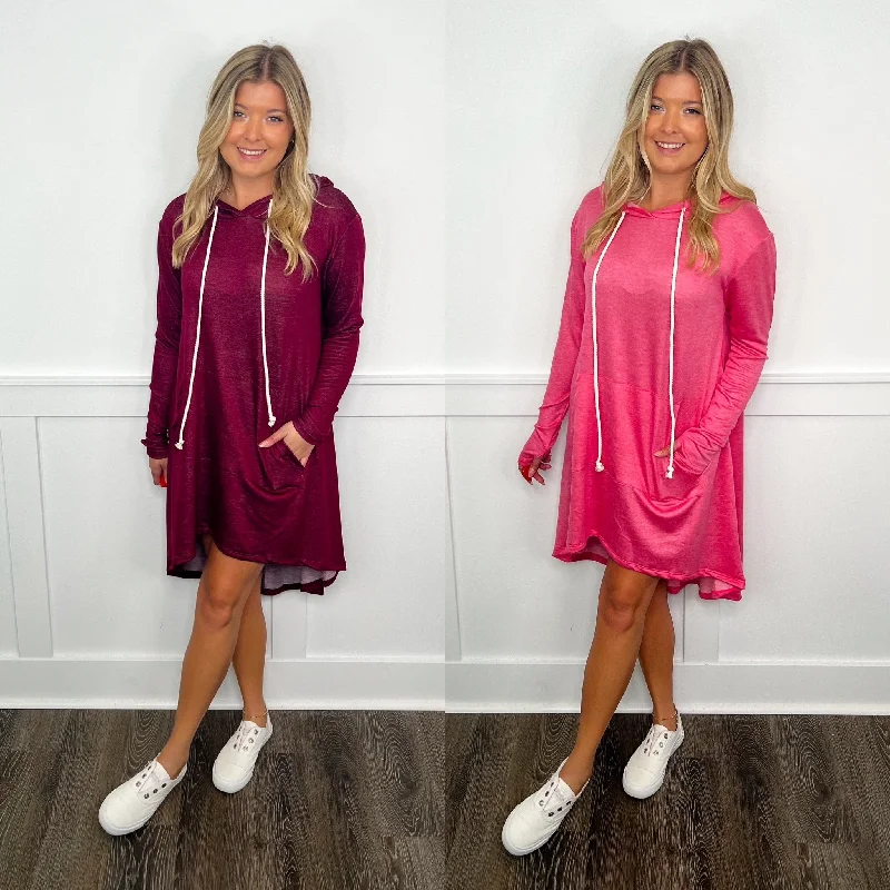 Tailgate Nights Lightweight Avery Mae Hoodie Pullover Dress - 2 colors! Hoodie with Monochrome Minimalist Simple