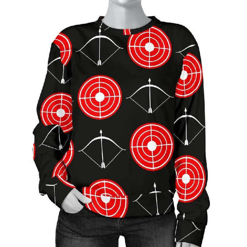 Targets Archery Pattern Print Women's Sweatshirt Hoodie with Typography Text Message