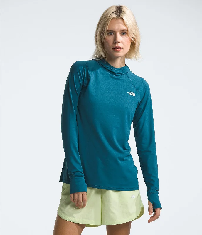 Women's Class V Water Hoodie - Blue Moss Hoodie with Snap Buttons Easy Quick