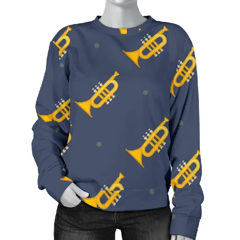 Trumpet Print Pattern Women's Sweatshirt Oversized Hoodie Comfort Casual
