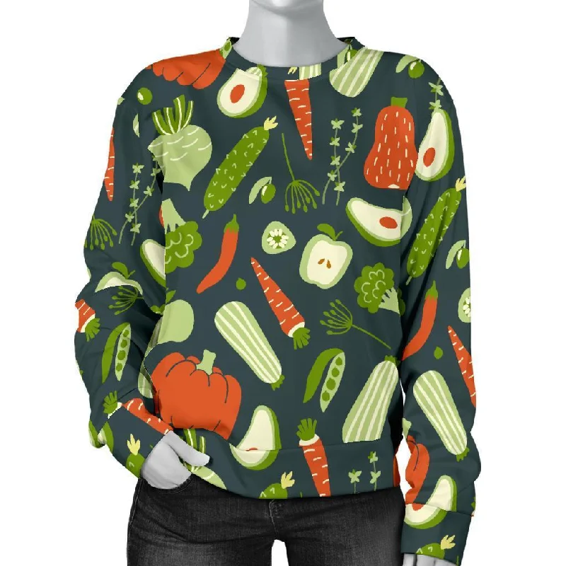 Vegan Pattern Print Women's Sweatshirt Hoodie with Print Artistic Unique