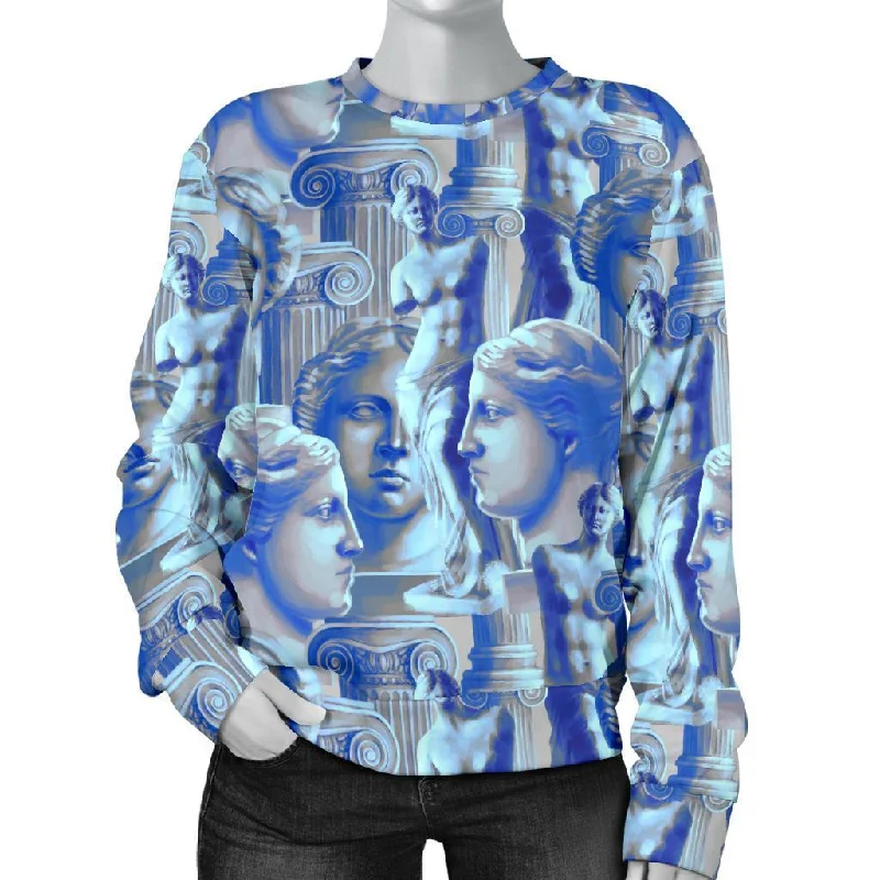 Venus Pattern Print Women's Sweatshirt Hoodie with Sequins Glamorous Eye-catching
