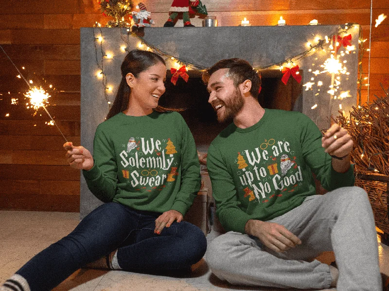 "We Are Up To No Good " Sweatshirt Cotton Hoodie Fleece Lining Warmth