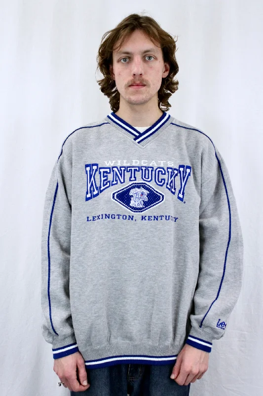 Wildcats Kentucky V-Neck Sweatshirt Hoodie with Full-Zip Functional Layering
