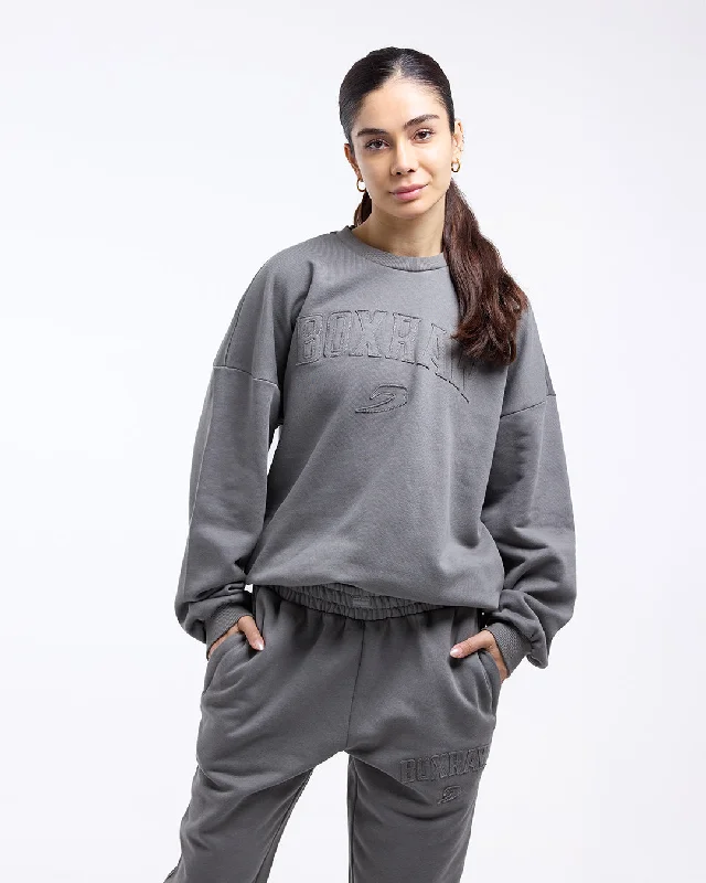 East Street Sweatshirt - Distressed Grey Hoodie with Magnetic Closure Innovative Modern
