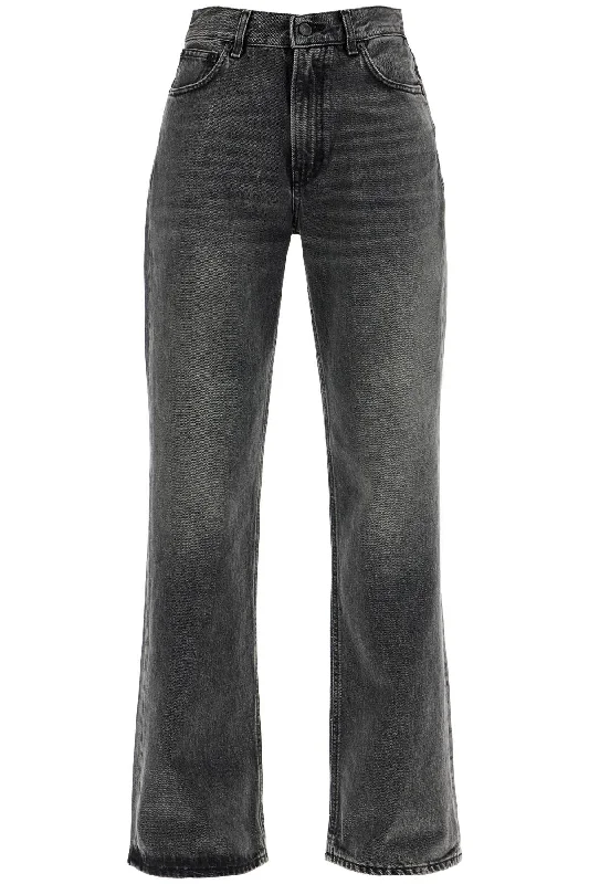 'korean Straight-cut Jeans  - Grey Trendy Skinny High-Waist Jeans