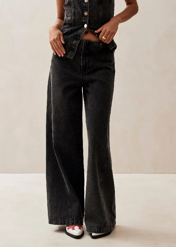 Magda Denim Pants Black Chic Black Leggings