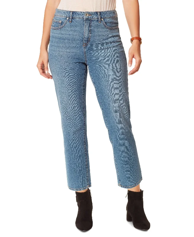 Anne Klein Jeans Womens Straight Ankle Length Jeans Stylish Acid-Wash Jeans