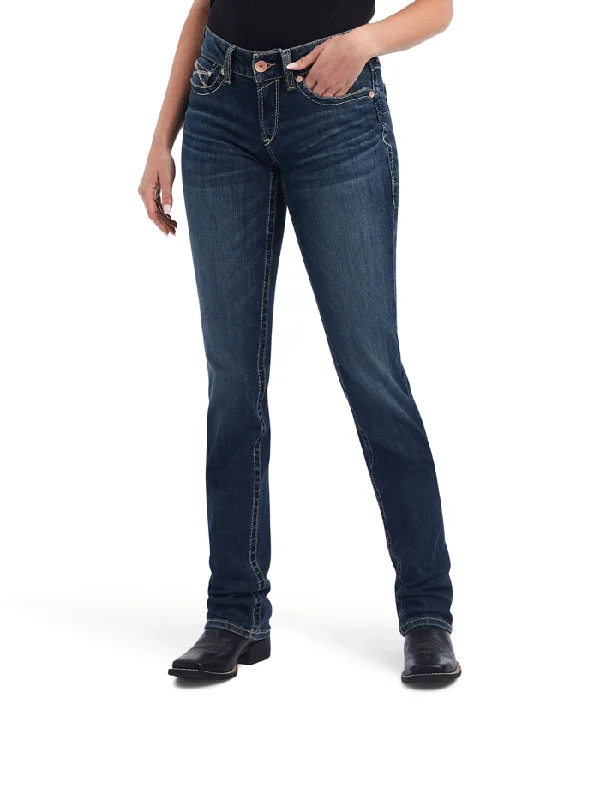 Ariat 10042182 Womens REAL Freesia Straight Jean Pasadena Cozy Relaxed Fit Jeans
