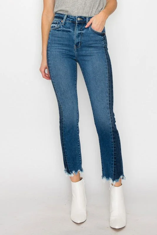 Artemis Vintage High Rise Slim Straight Jeans Comfortable Flare Leg Jeans
