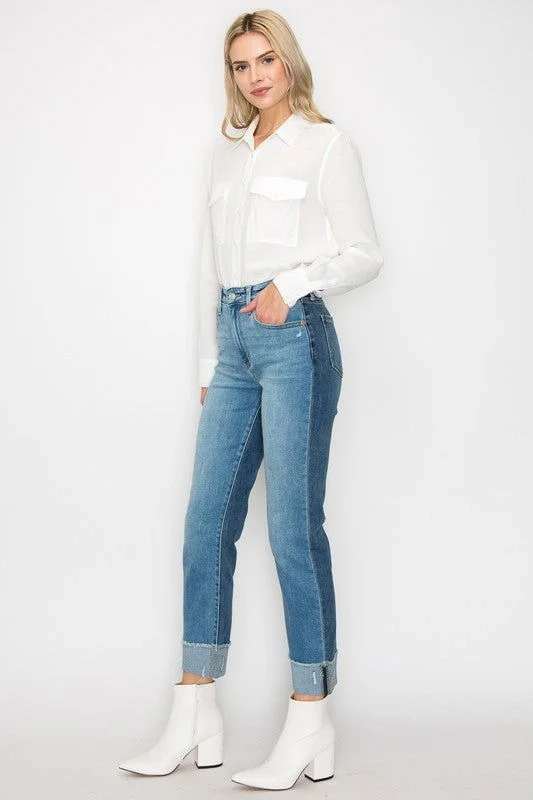 Artemis Vintage High Rise Straight Jeans Fashionable Slouchy Fit Jeans