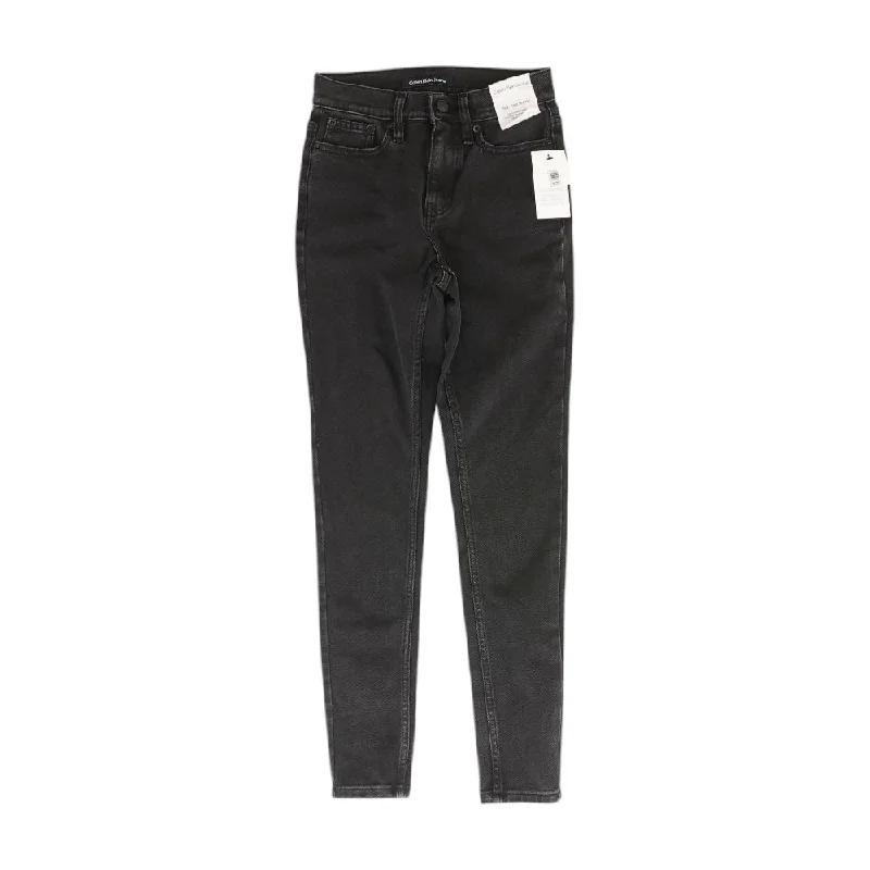 Black Solid High Rise Skinny Leg Jeans Stylish High-Waist Skinny Denim