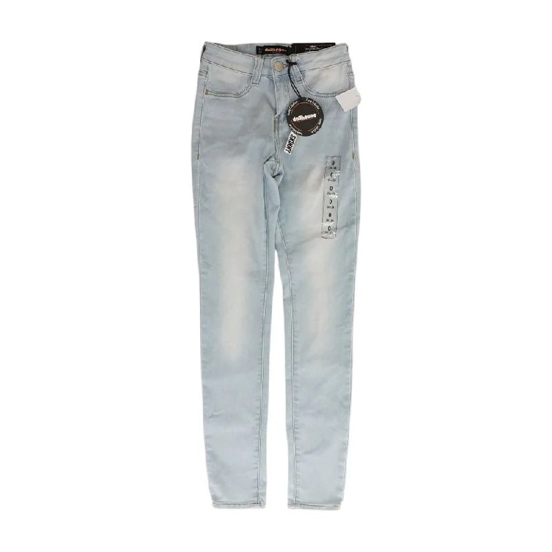 Blue Solid High Rise Skinny Leg Jeans Trendy Acid Wash Skinny Jeans
