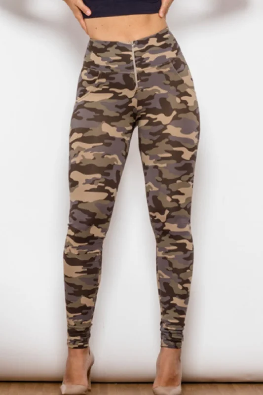 Camouflage Print Jeans Stylish Plus Size Denim Jeans