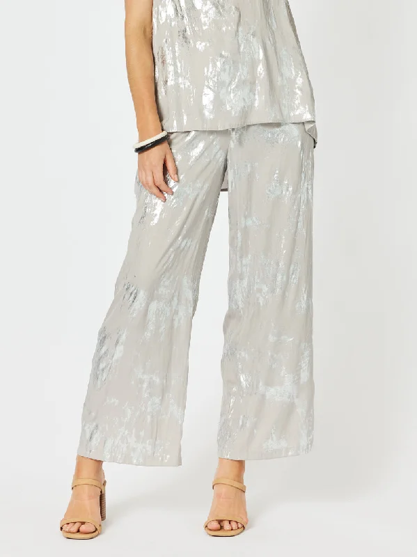Champagne Foil Wide Leg Pant - Champagne Soft Stretch Leggings