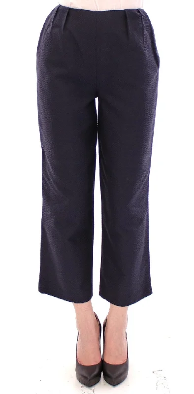 Chic Cropped Blue Pants - Exquisite Craftsmanship Casual Track Pants