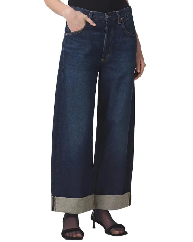 Ayla Baggy Cuffed Crop Jean in Bravo Stylish Slim Fit Denim
