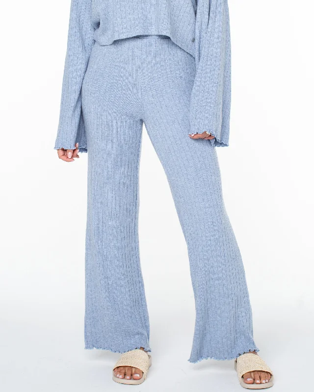 Cool Serenity Fleece Pants - Infinity Blue High-Waist Jogger Pants